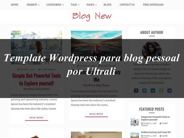 Template Wordpress para blog pessoal